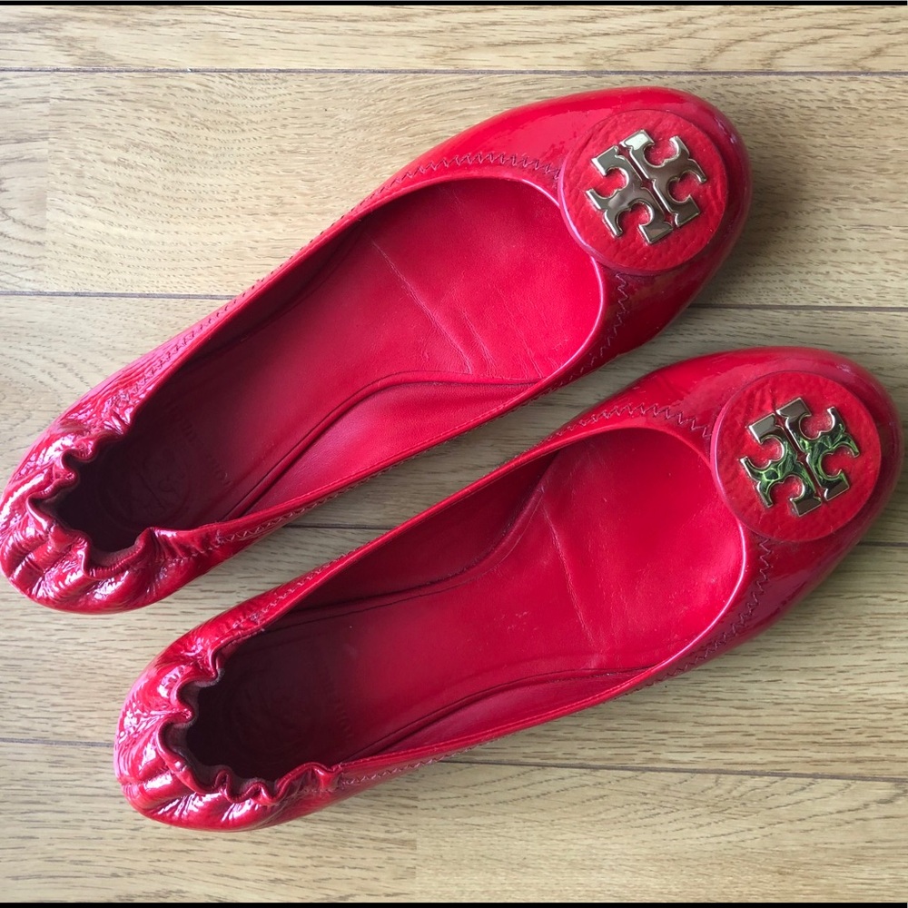 Tory Burch Lobster Red Reva Ballet Flats